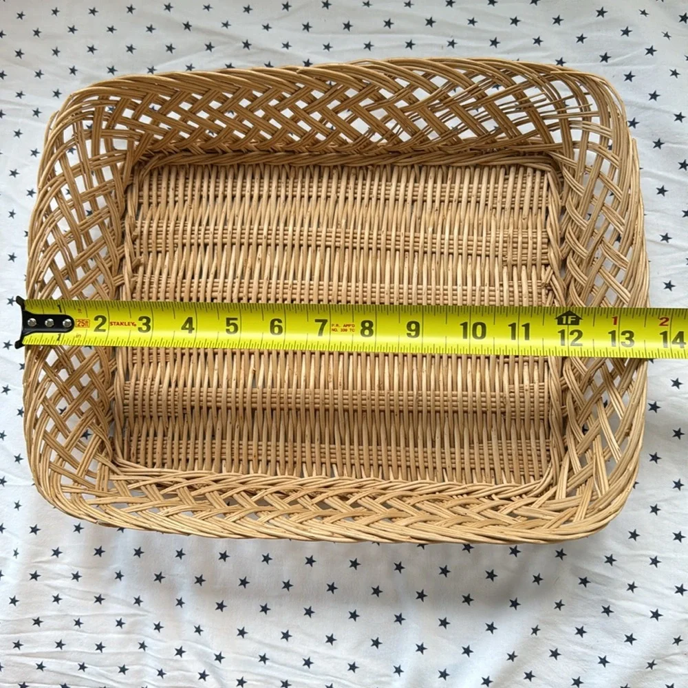 Vintage Rectangular Bread / Fruit / Storage / Decor Basket 13.5” x 10.5” EUC